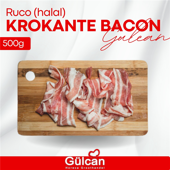 Ruco krokante bacon (halal) 500g