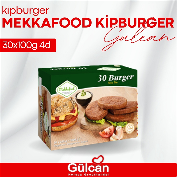 Mekkafood kipburger 30x100gr