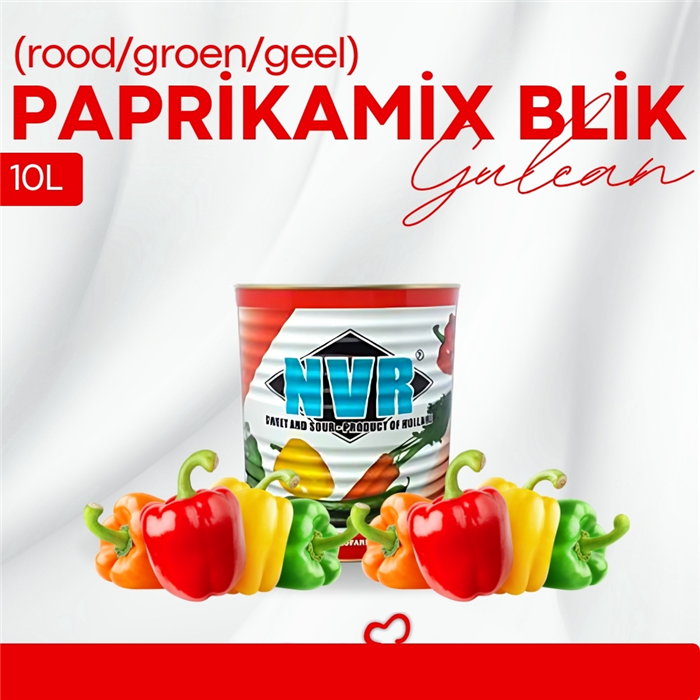 Paprikamix (blik) (rood/groen/geel) 10l