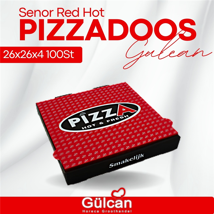 Senor red hot pizzadoos 26x26x4cm 100St