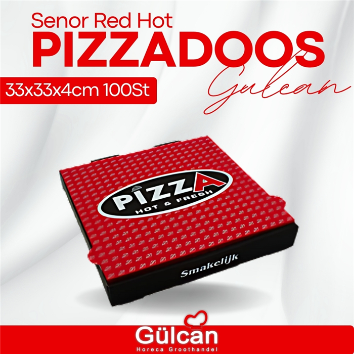 Senor red hot pizzadoos 33x33x4cm 100St