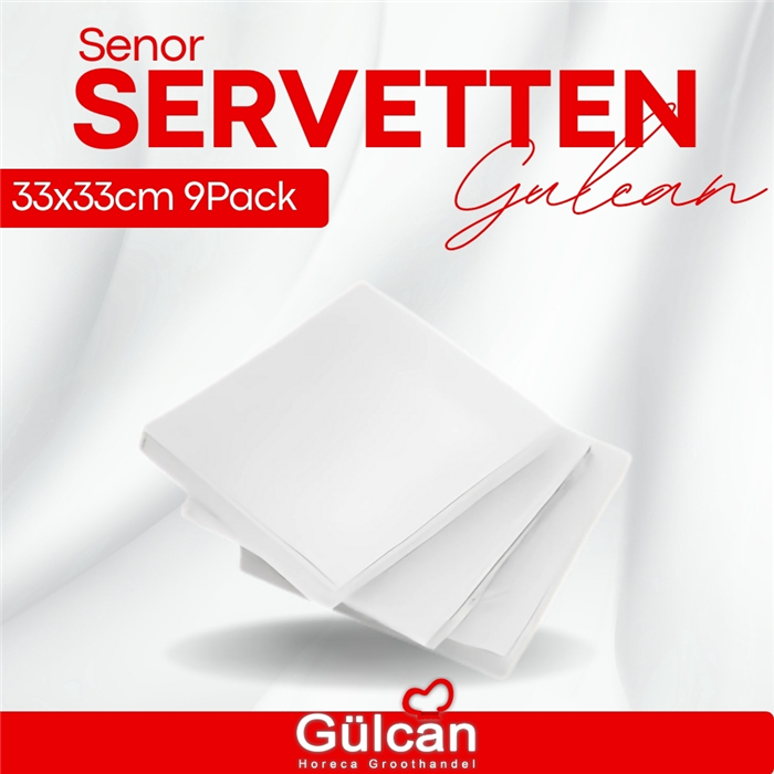Servetten 33x33cm ( 9 Pack) Doos