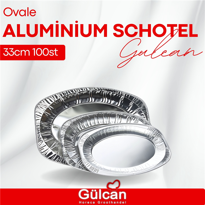 Ovaal aluminium schotel 33cm 100St