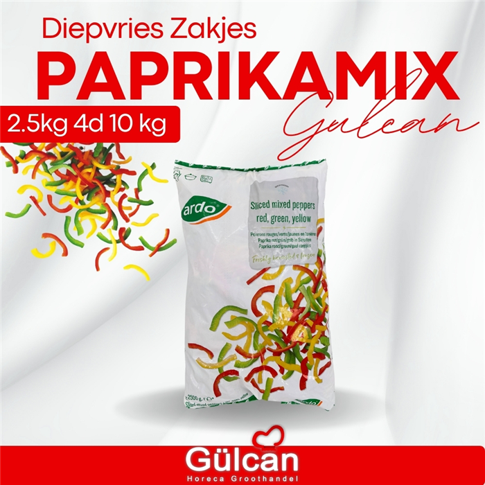 Diepvries zakjes paprikamix 2.5KG 4St 10 KG