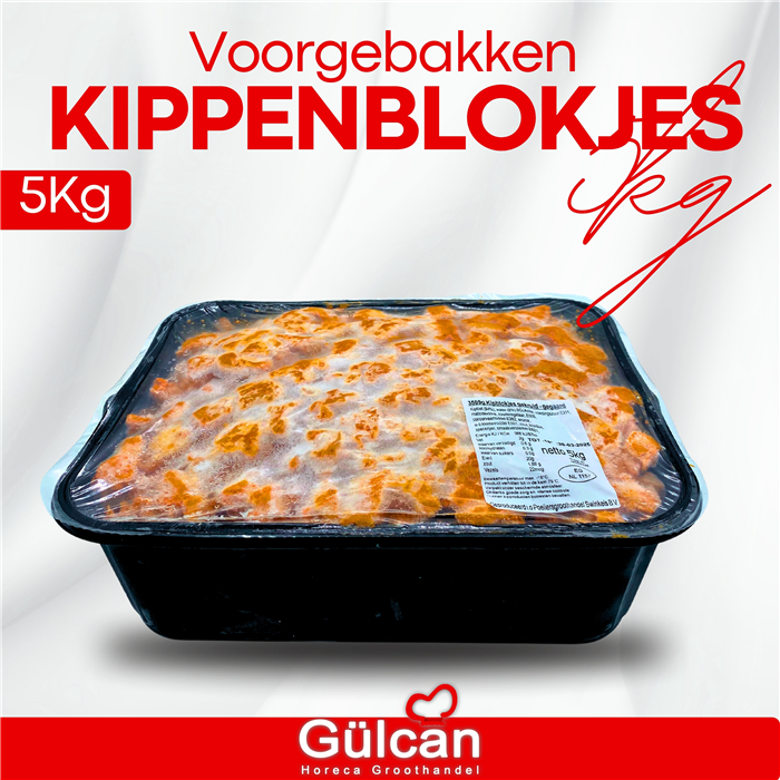 .Voorgebakken kippenblokjes 5 Kg