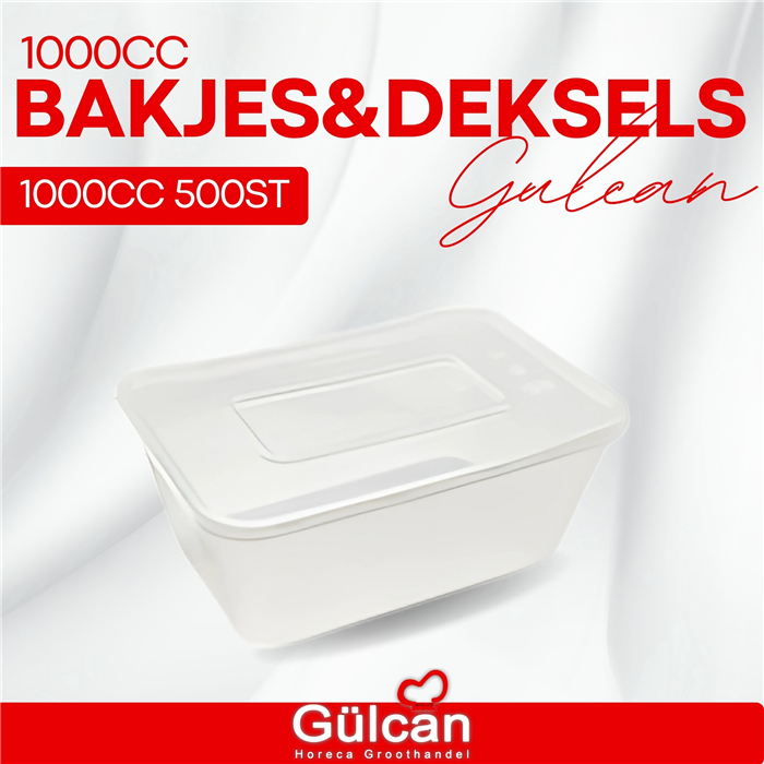 Bakjes & deksels 1000CC 500St