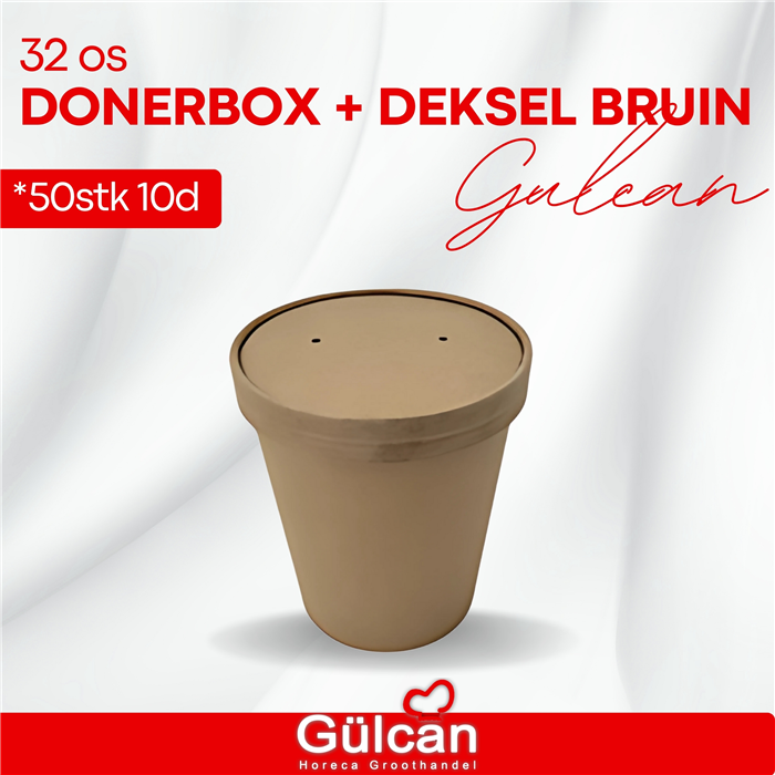 32 Os Donerbox + Deksel Bruin X50st