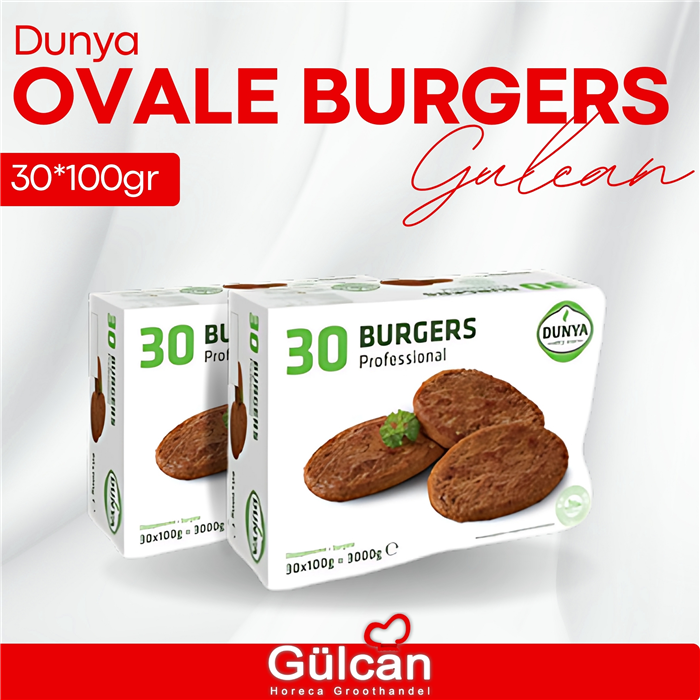 Dunya Ovaal Burgers 100gr*30st