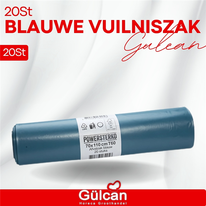 Blauwe vuilniszak 20St