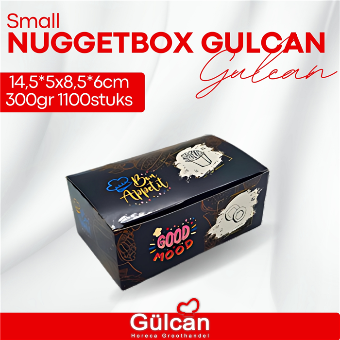 Nuggetbox gulcan (small) 14,5x5x8,5x6cm 300g 100 stk