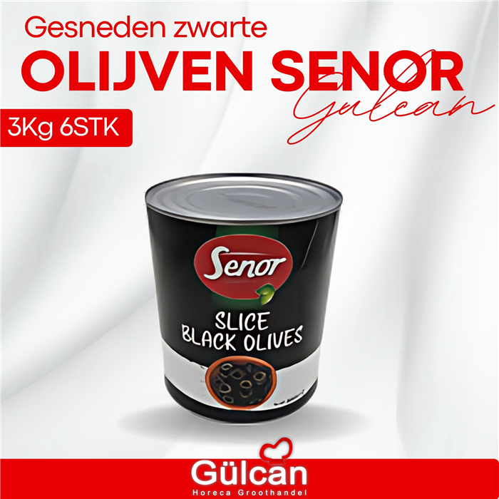 Senor Zwarte Gesneden Olijven 3kg