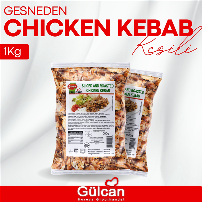 Gesneden chicken kebab 10x1KG