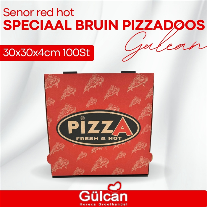 Senor red hot pizzadoos speciaal bruin 30x30x4cm 100St