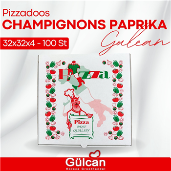 Pizza Doos (champignons Paprika) 32x32x4 Cm 100 Stk