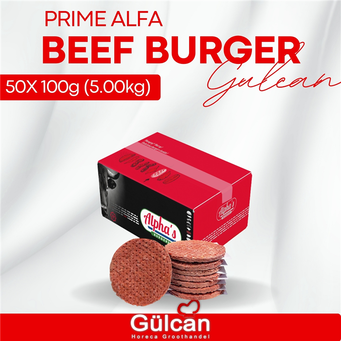PRIME ALFA  BEEF BURGER 50 X 100GR 5kg