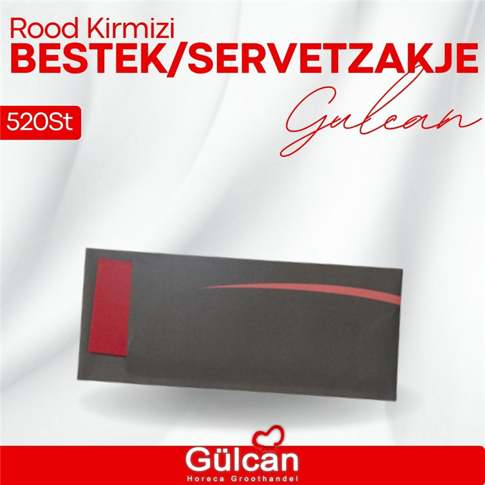 ...bestek/servetzakje (rood/kirmizi) 520st