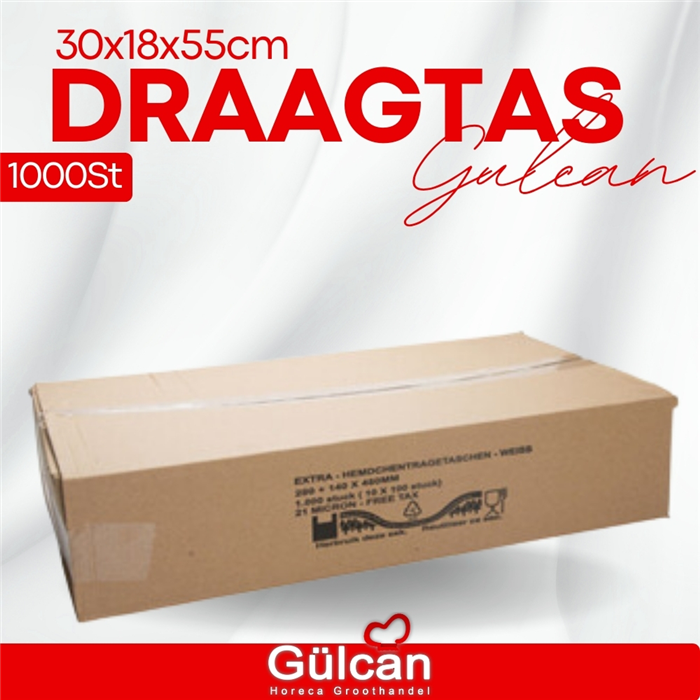 Draagtas 30x18x55cm 1000st groot