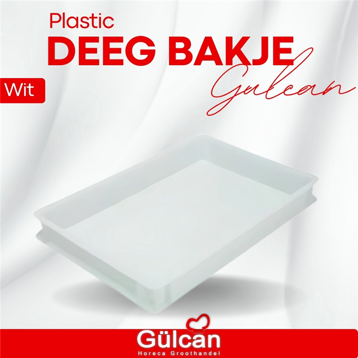 Plastic deeg bakje (wit)