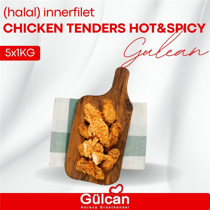 Chicken tenders hot&spicy (halal) innerfilet 5x1KG