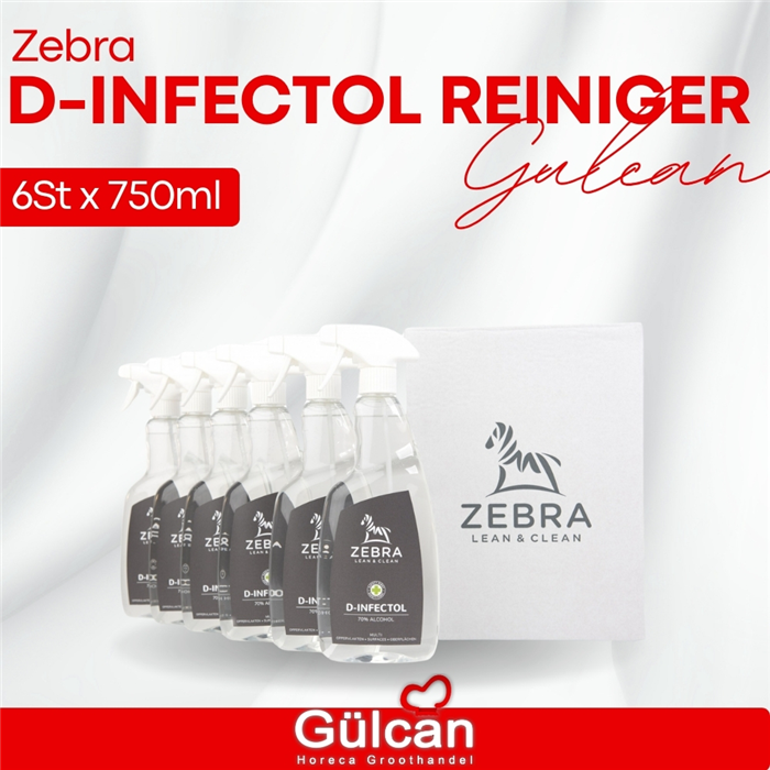 Zebra D-infectol - Reiniger - Alcoholspray 6st X 750ml