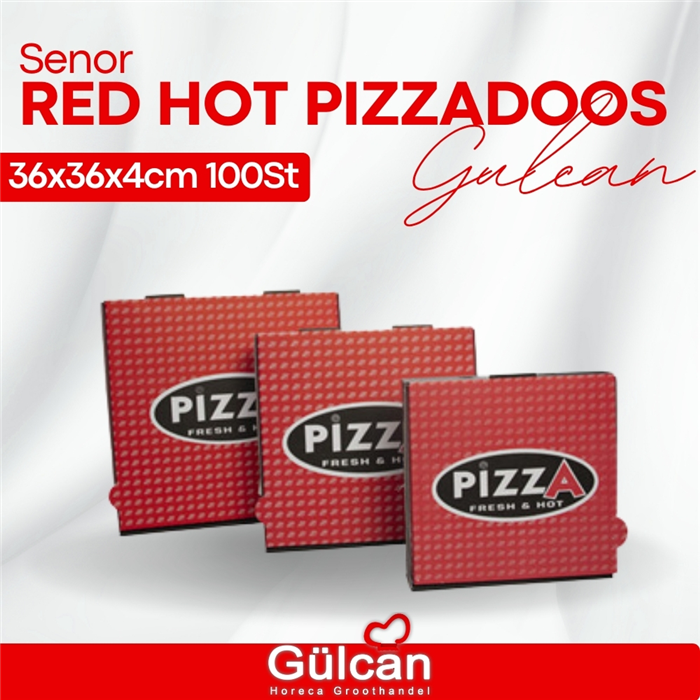 Senor Red Hot pizzadoos 36x36x4cm 100St