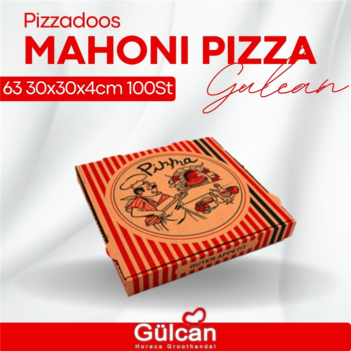 Mahoni pizzadoos 63 30x30x4cm 100St