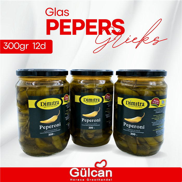 Glas Pepers 300 G 12 Stk