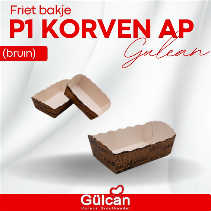 Friet Bakje - P1 Korven Ap (bruin) 50st