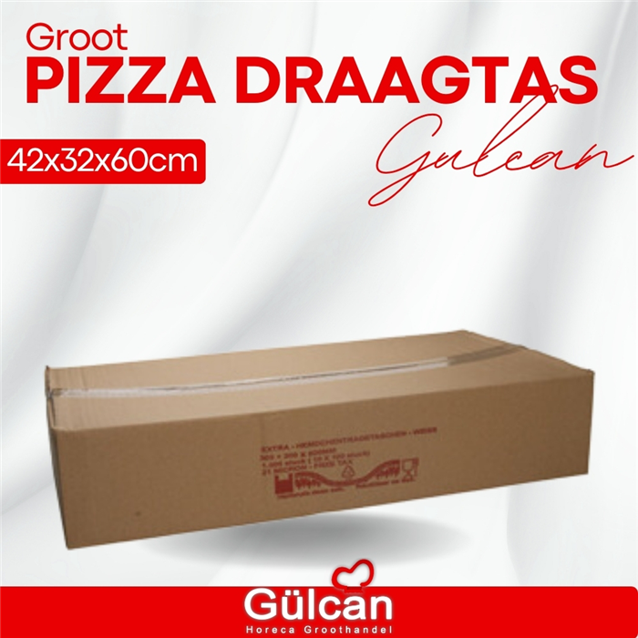 Pizza Draagtas (groot) 42x32x60cm 500st