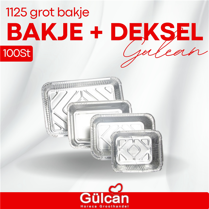 Aluminium Bakje + Deksel 1125 100 Stk