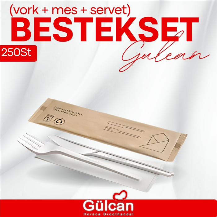 Bestekset (vork + Mes + Servet) 250st