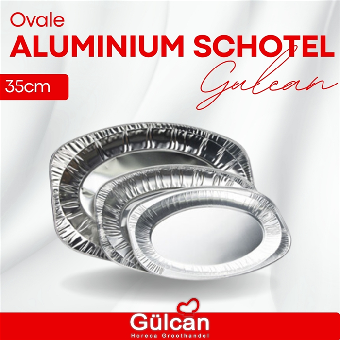 Ovaal aluminium schotel 35cm 100St