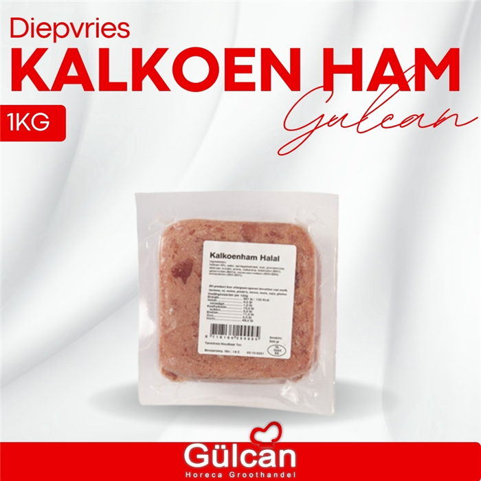 Diepvries kalkoen ham 1KG