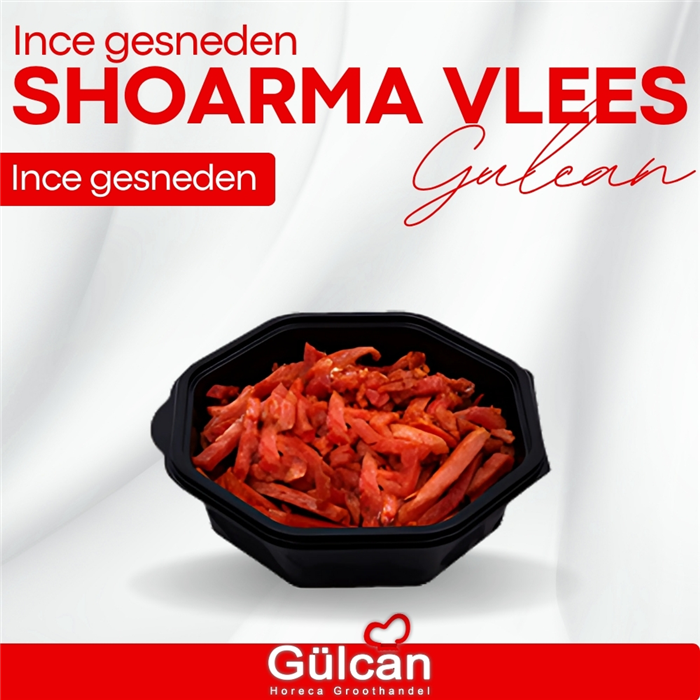 Fijn (ince ) -gesneden Shoarma Vlees 2.5kg Zakje