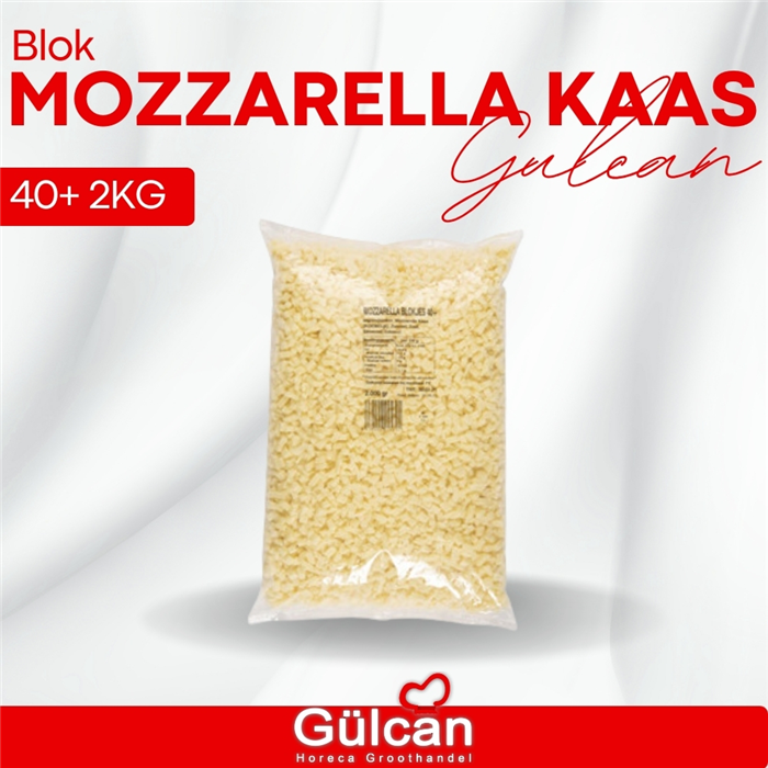 Blok Mozzarella Kaas (40+) 2kg