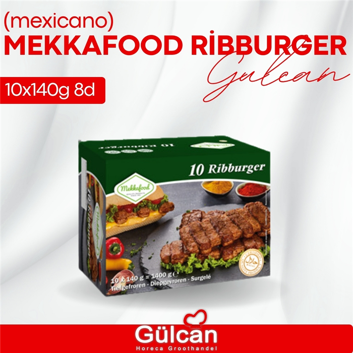 Mekkafood Ribburger (mexicano) 12x140g 8d