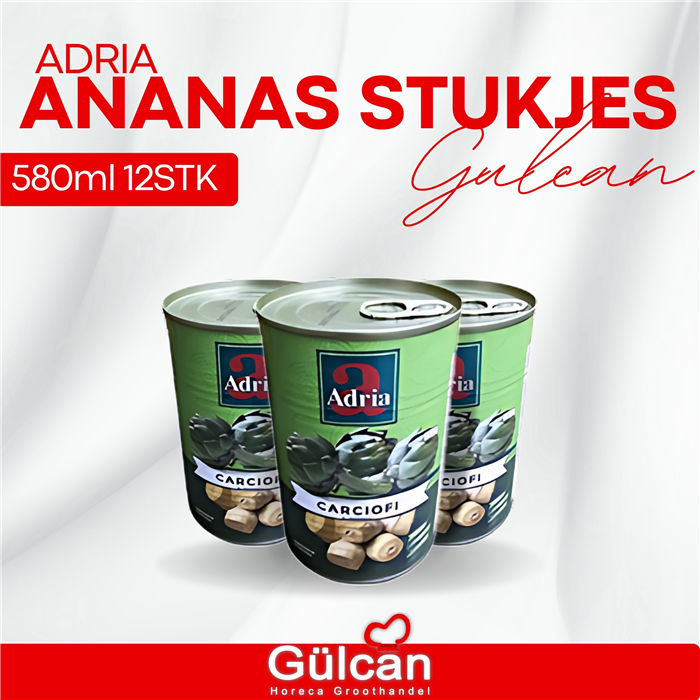 Ananas Stukjes Adria Blik 580ml 12stk
