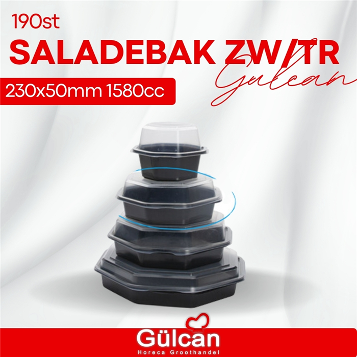 Saladebak Zw/tr 230x50mm 1580cc 190st