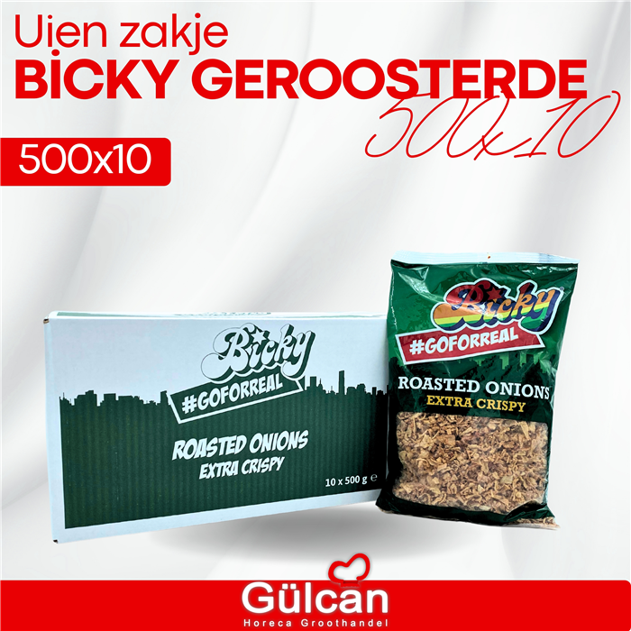 Bicky Geroosterde Uien Zakje 500x10