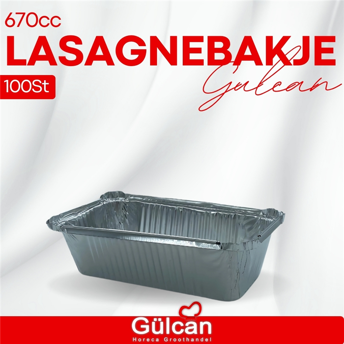 Lasagnebakje 670 Cc met Deksel 100st