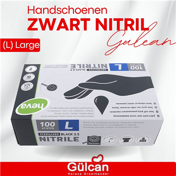 Handschoenen zwart nitril (L) large