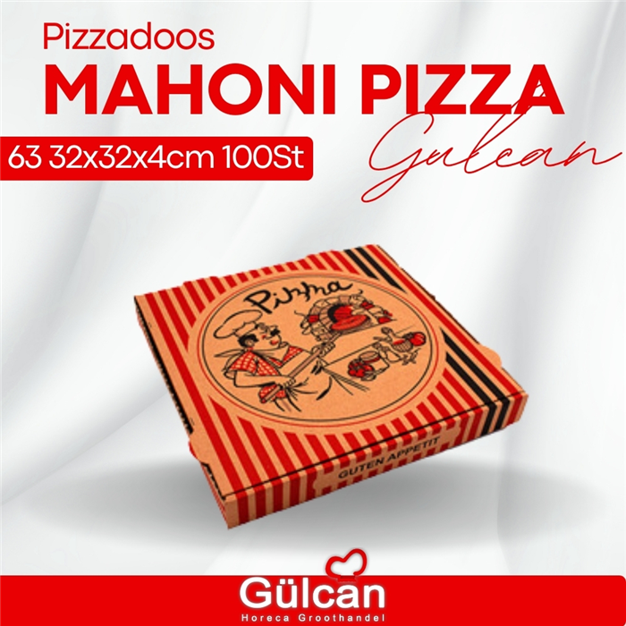 Mahoni Pizzadoos 63 32x32x4cm 100st