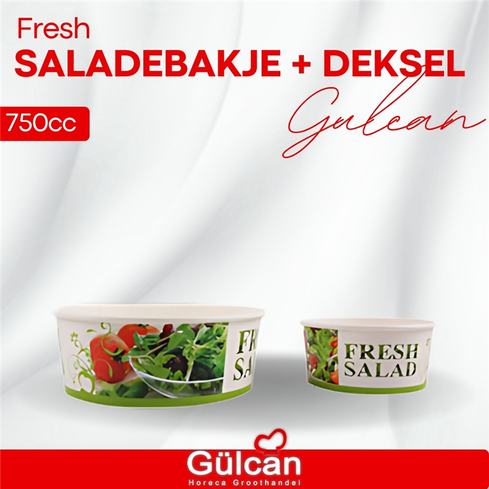 Fresh Saladebakje + Deksel 750cc 300st